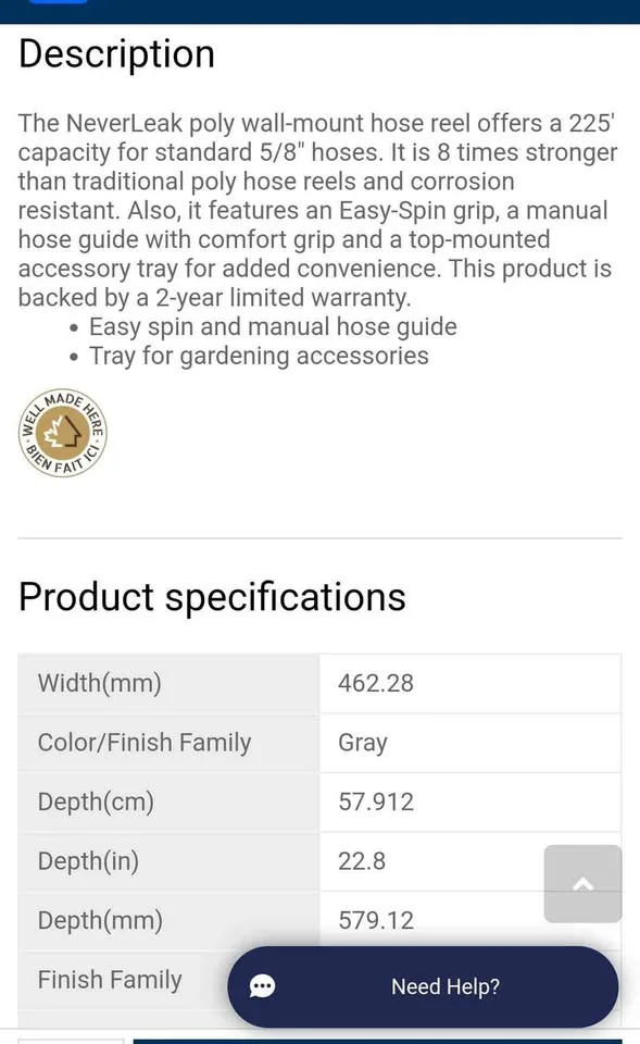 Garant NeverLeak 225-ft Hose Reel image indicator(3)