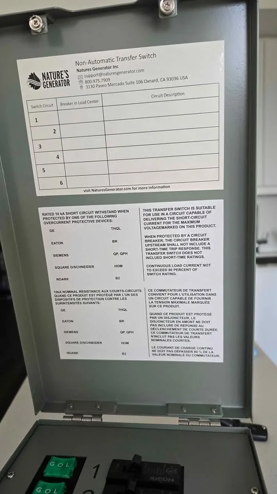 Nature’s Generator Transfer Switch – 120V/30A image indicator(3)