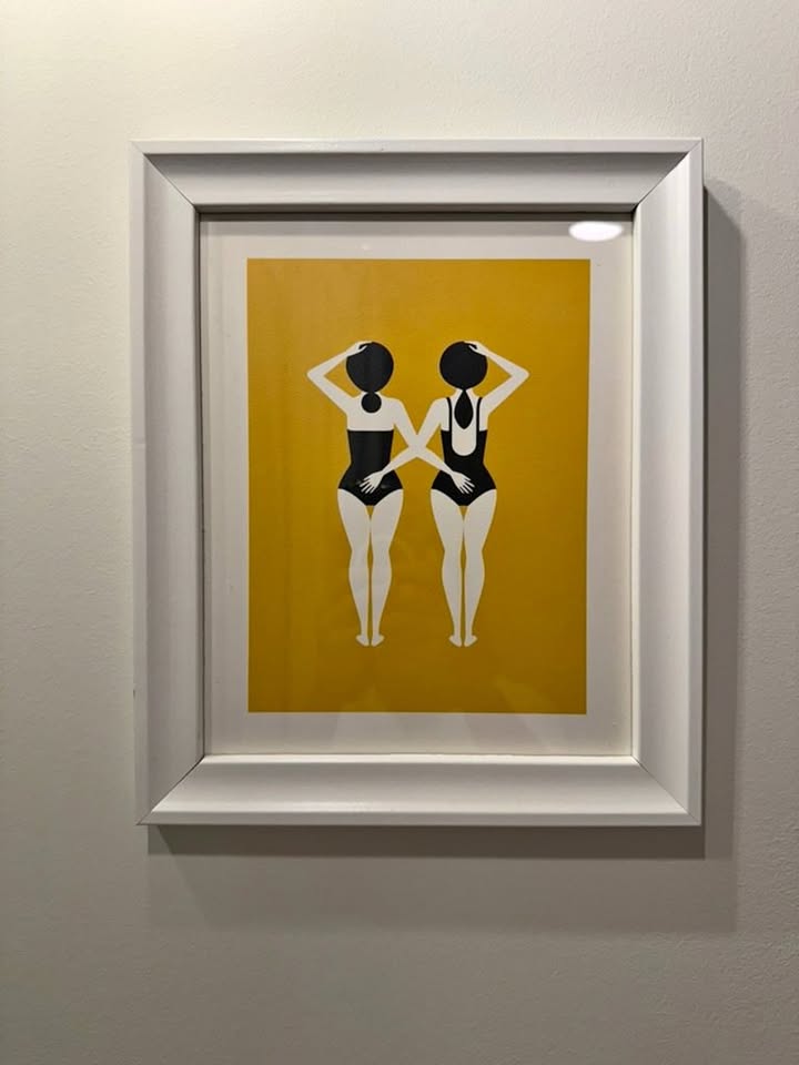 Framed Modern Art Print – “Swimmers” (10” x 12”)