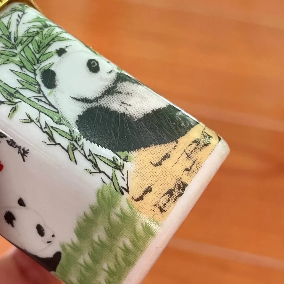 Vintage Lucky Panda Bamboo Trinket Box image indicator(8)