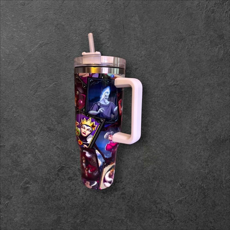 Customized Disney Villains 40oz straw tumbler - New