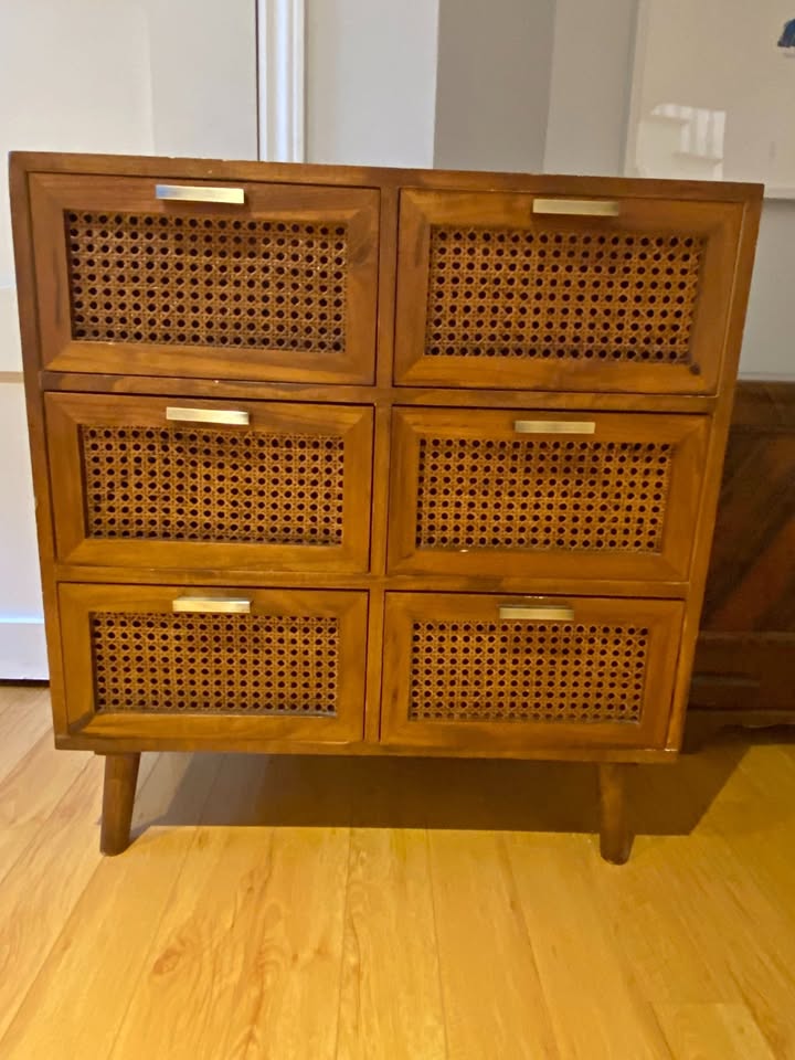 Small 6 Drawer Walnut Dresser