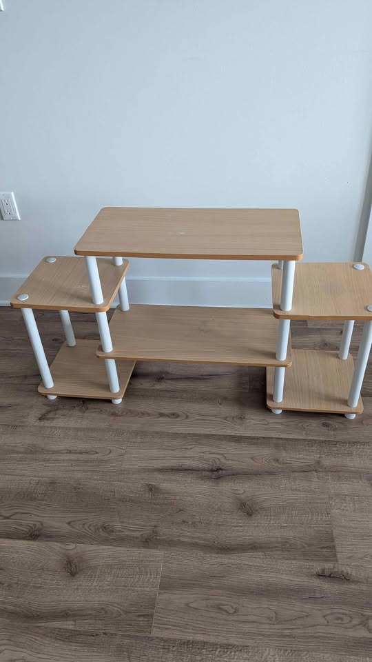 Modern 3-Tier Wooden TV Stand / Media Console - photo 2
