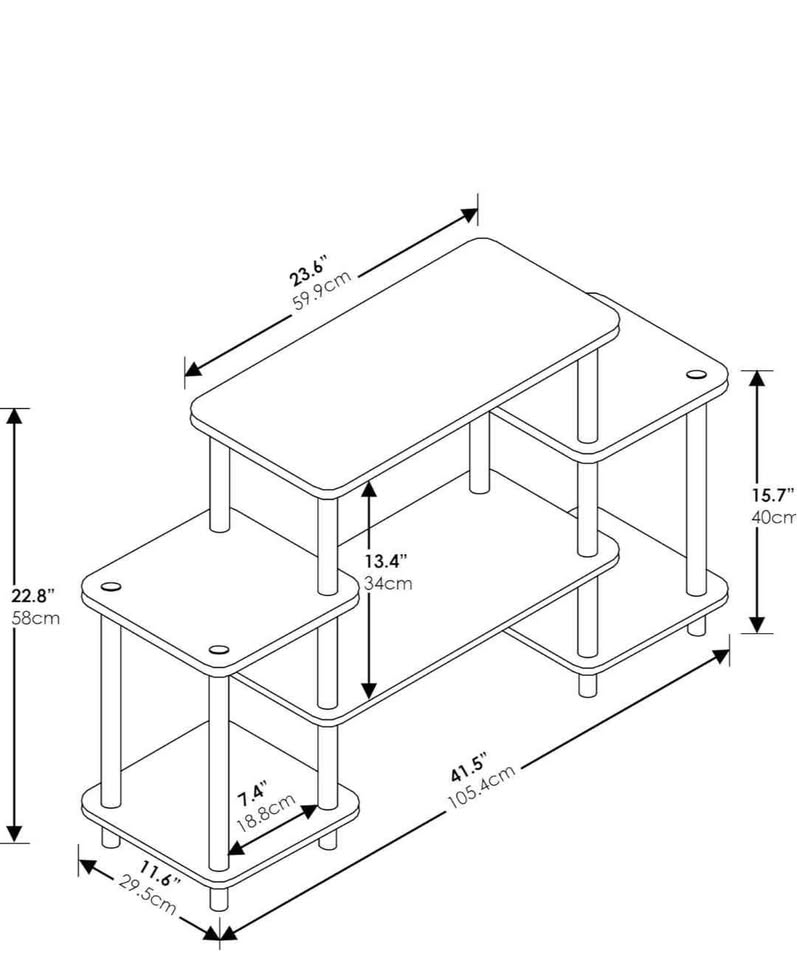 Modern 3-Tier Wooden TV Stand / Media Console - photo 4