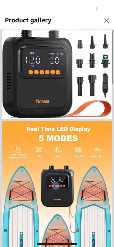 Electric Air Pump for Paddle Boards, Inflatables image indicator(2)