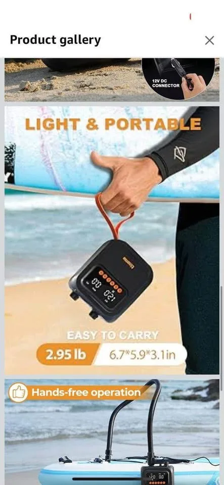 Electric Air Pump for Paddle Boards, Inflatables image indicator(4)