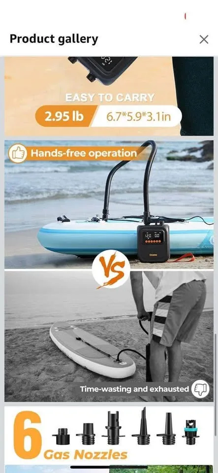 Electric Air Pump for Paddle Boards, Inflatables image indicator(5)