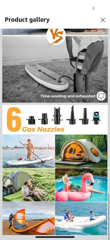 Electric Air Pump for Paddle Boards, Inflatables image indicator(6)