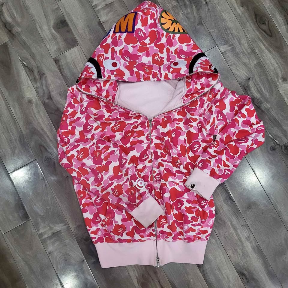 Pink bape hoodie