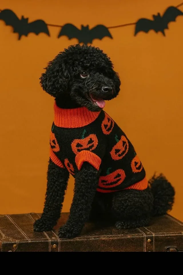 🎃 Adorable Halloween Pumpkin Sweater for Small Puppies image indicator(2)
