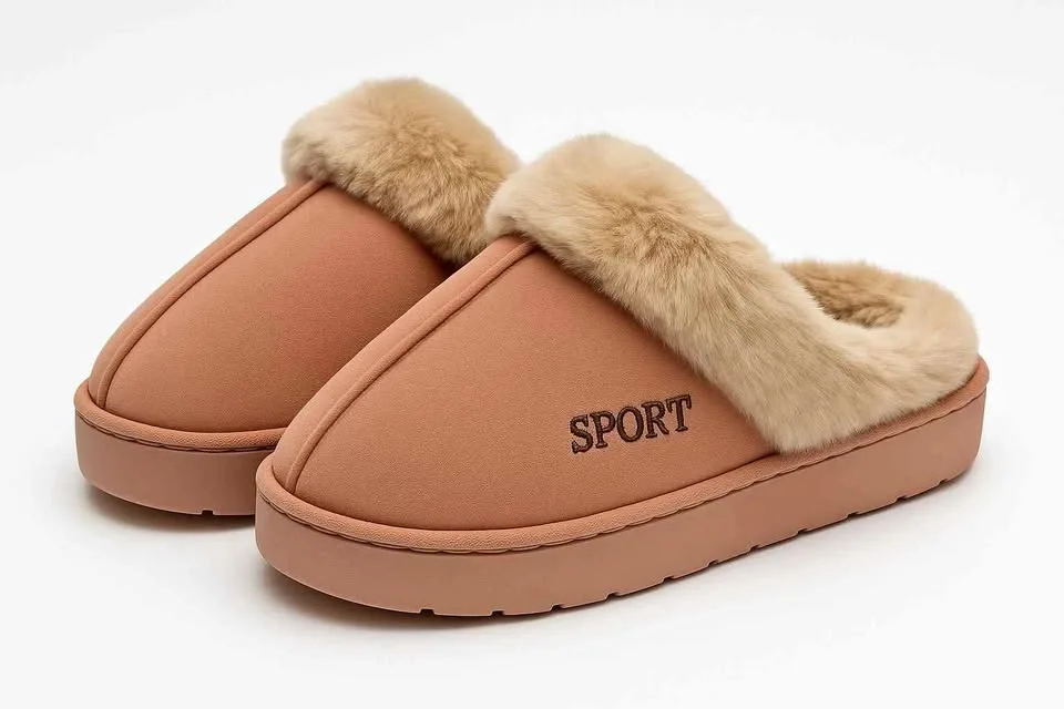 Women’s Cozy Indoor Slippers - Pink, Size 7