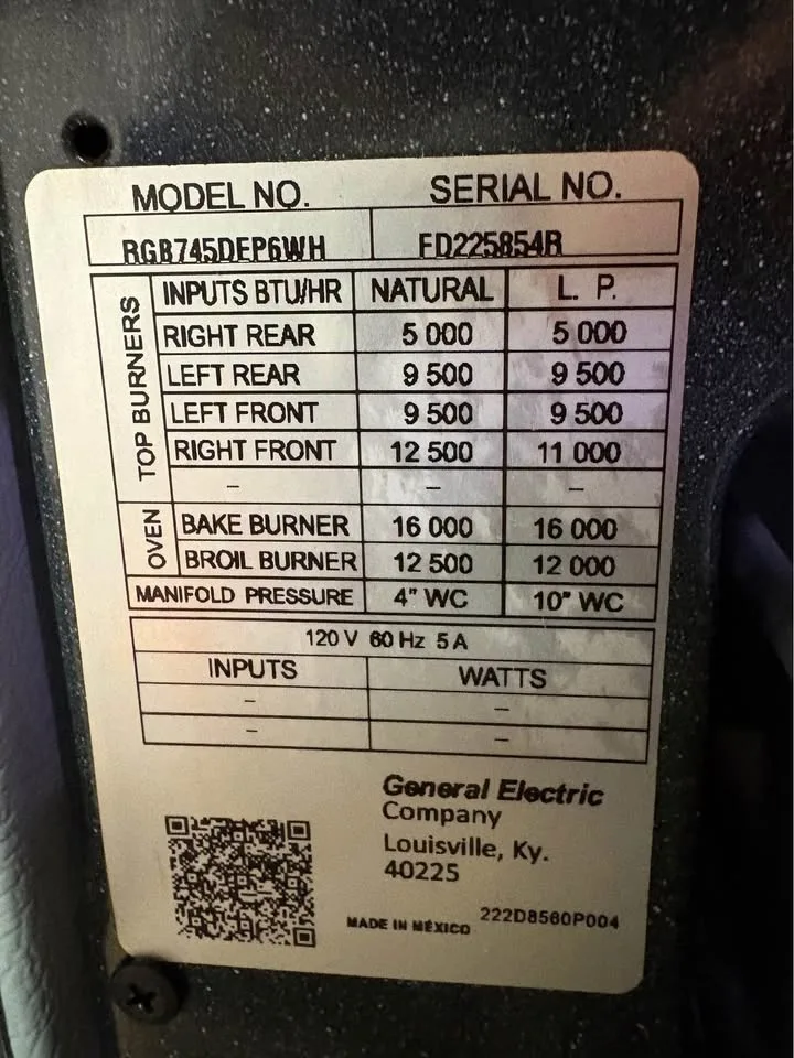 GE Hotpoint Natural Gas Range 30" image indicator(8)