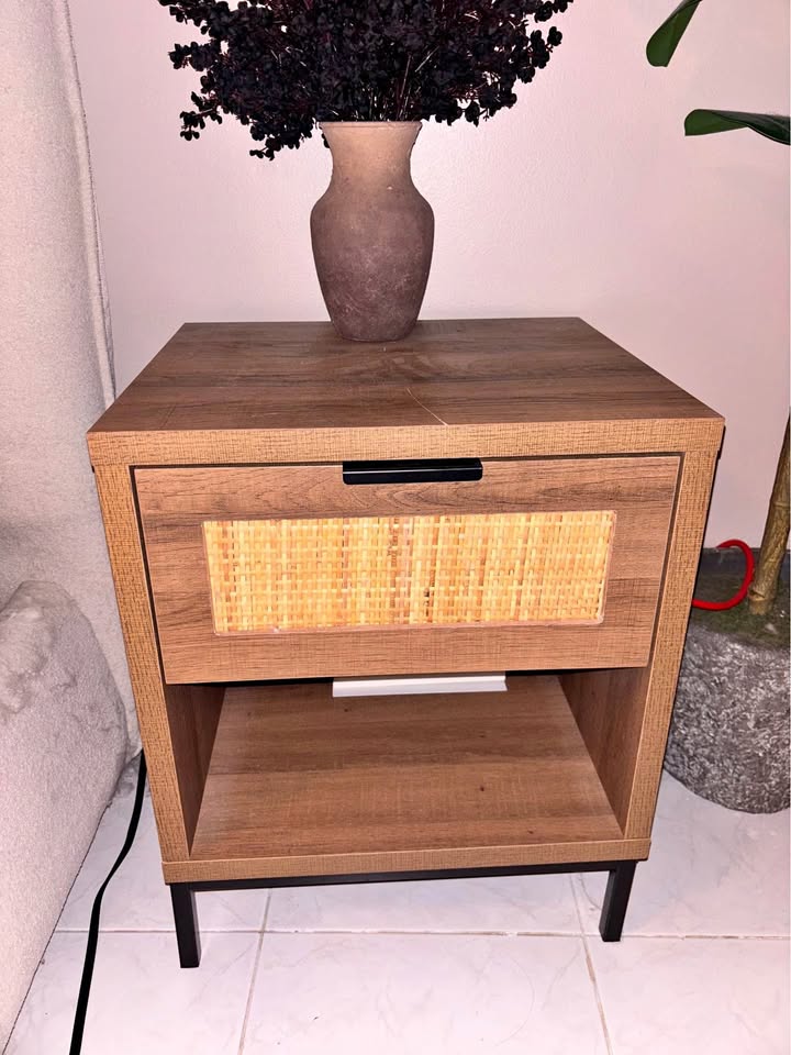 Set of 2 Rattan Nightstands