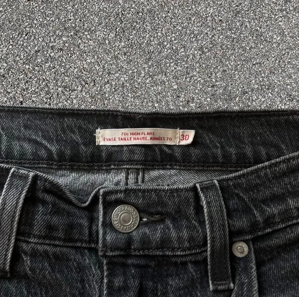 70s Levis mainline leather patch flares in Black image indicator(2)