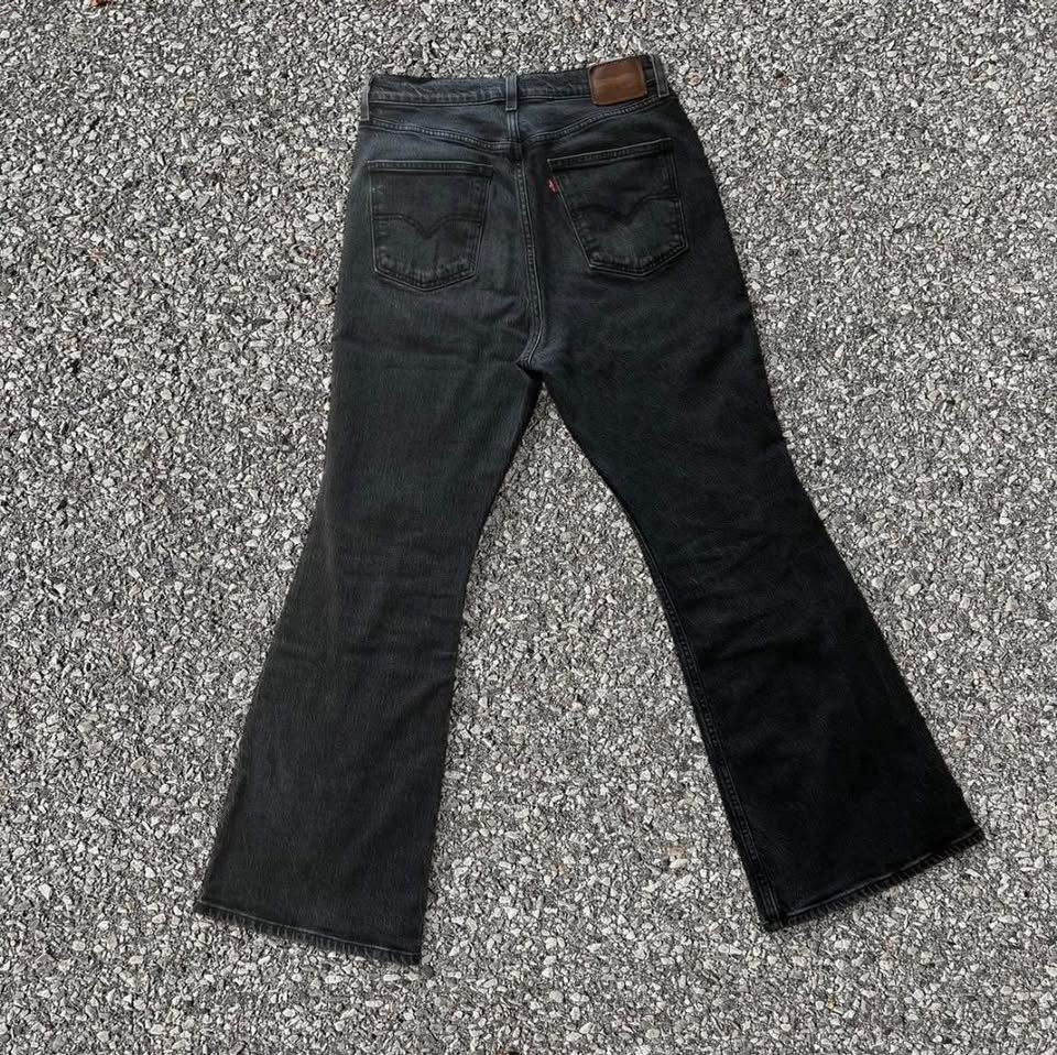 70s Levis mainline leather patch flares in Black - photo 4