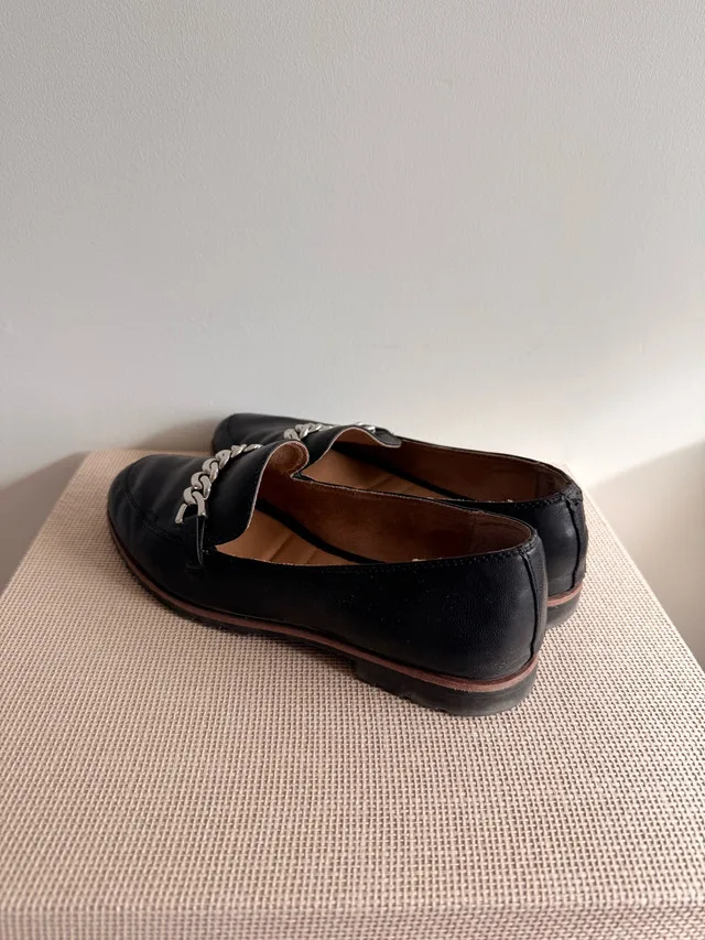 Kelly & Katie Black Leather Loafers, Size 7 image indicator(3)