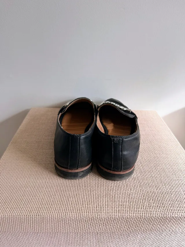 Kelly & Katie Black Leather Loafers, Size 7 image indicator(5)