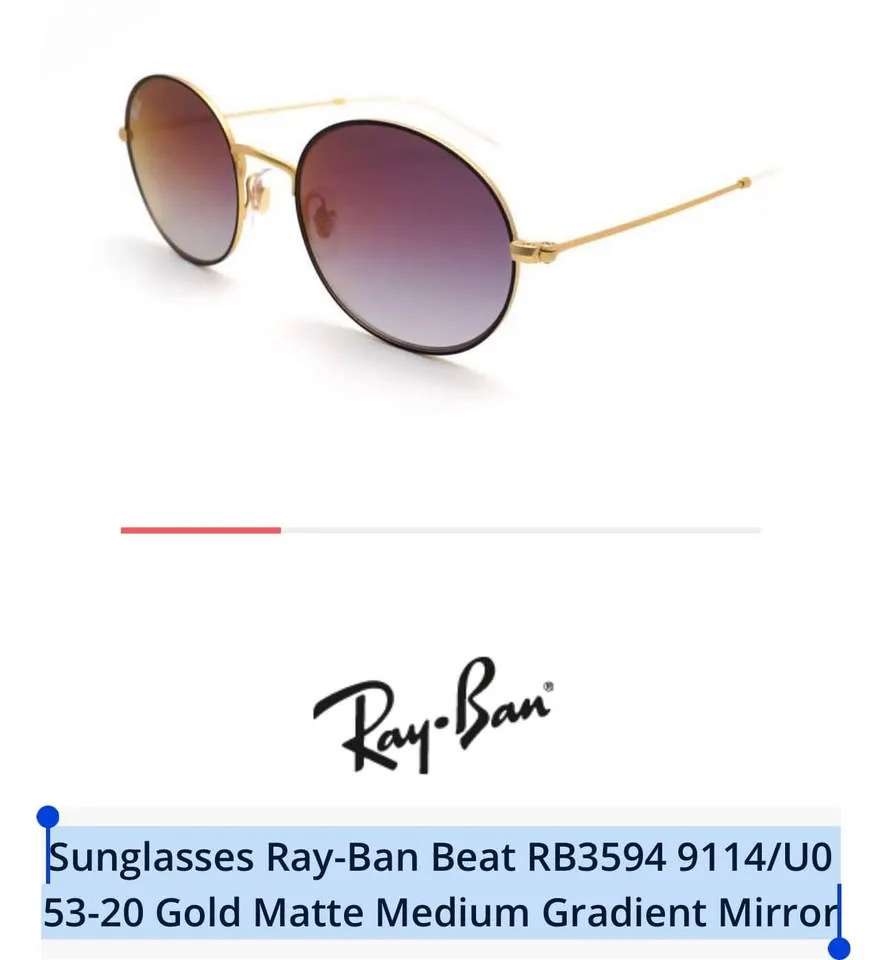 Ray Ban RB3594 9114U0 Gold Matte Gradient Size 53 image indicator(7)