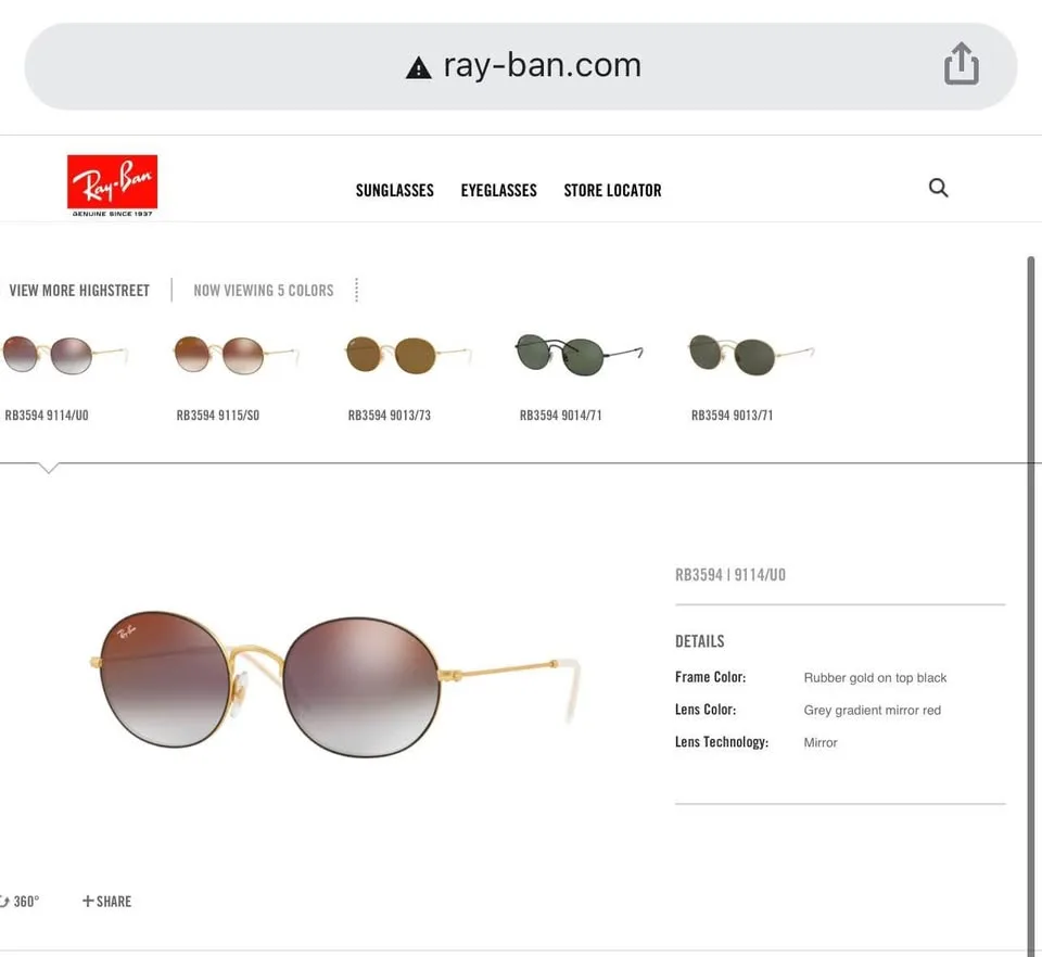Ray Ban RB3594 9114U0 Gold Matte Gradient Size 53 image indicator(8)