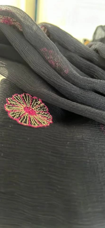 Silk embroidered chunni dupatta scarf image indicator(4)