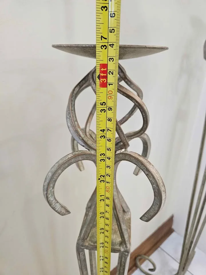 (Price is Firm) 3-Piece Metal Floor Candle Sticks image indicator(3)