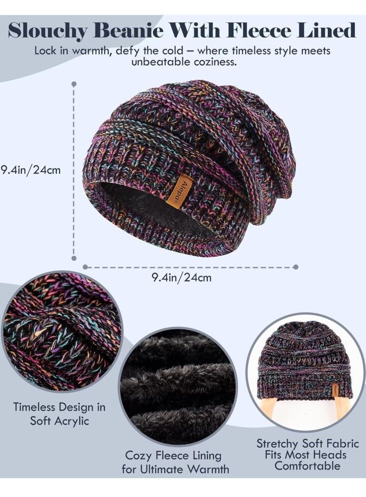 Winter Beanie Hat Scarf Gloves Set - photo 3