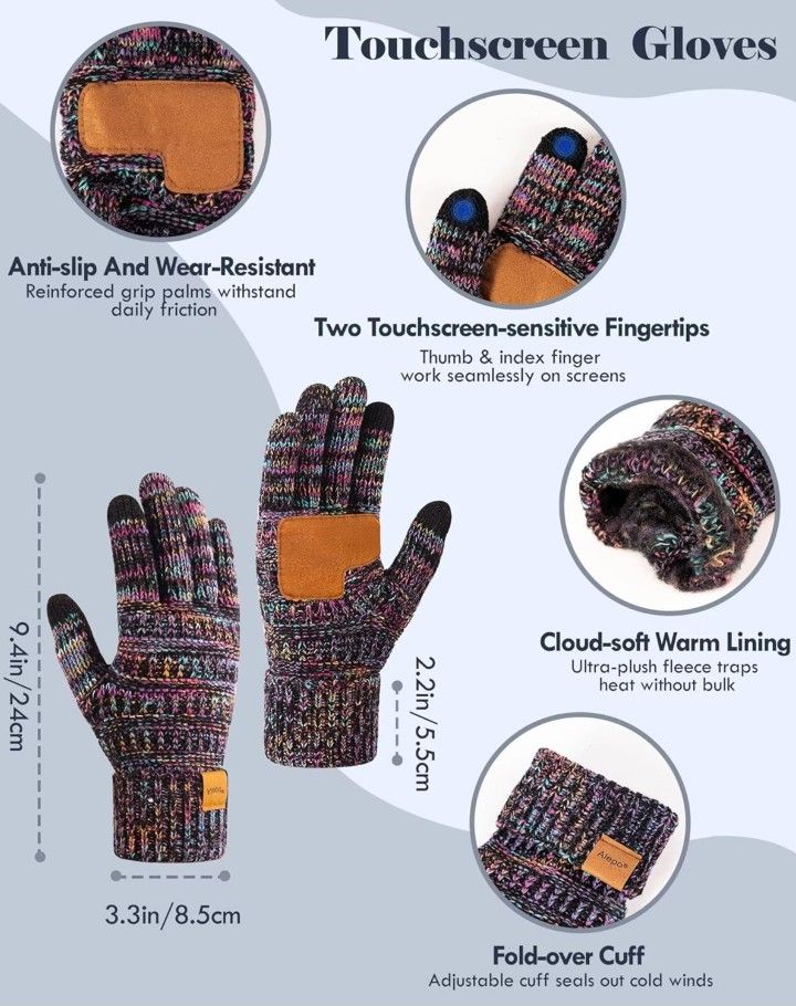 Winter Beanie Hat Scarf Gloves Set - photo 4