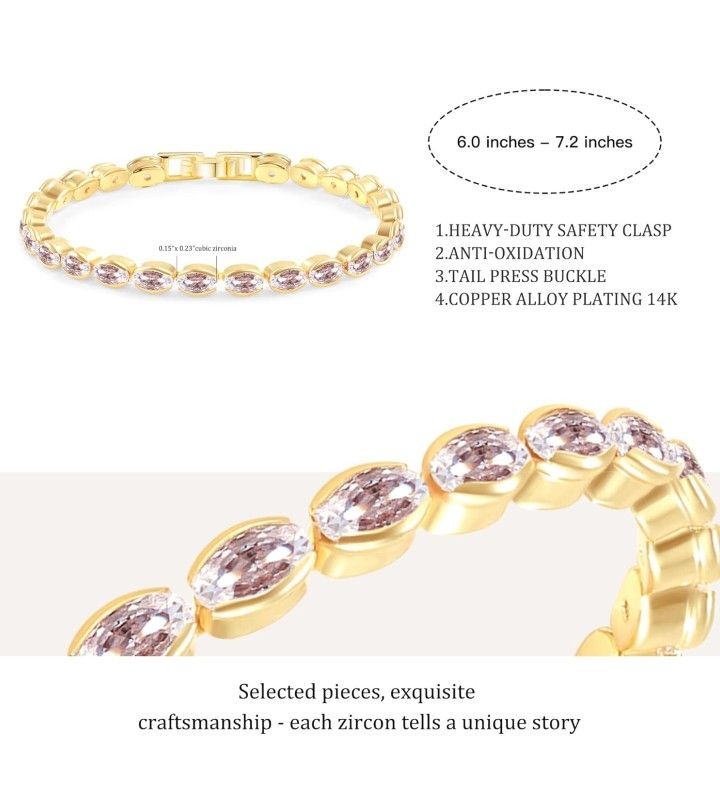 Gold Plated Tennis Bracelet for Women - photo 4