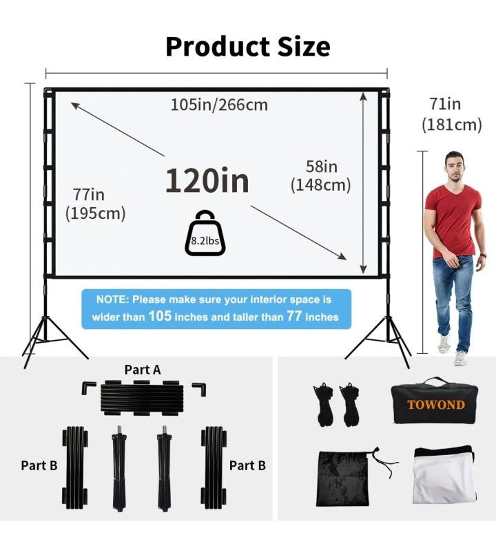 Projector Screen and Stand - photo 2