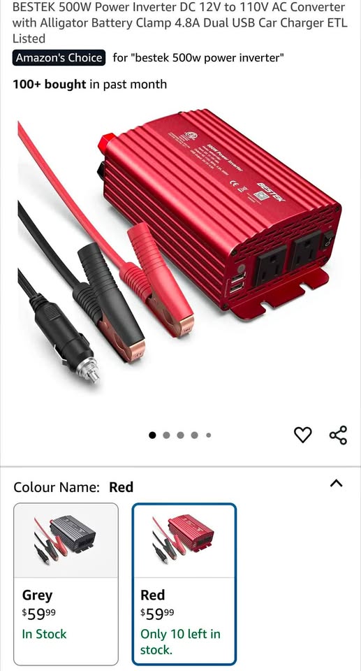 BESTEK 500W Power Inverter DC 12V to 110V AC Converter