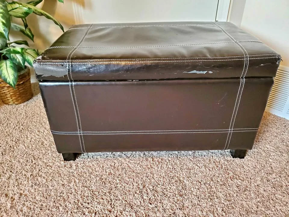 Faux Leather Storage Ottoman thumbnail
