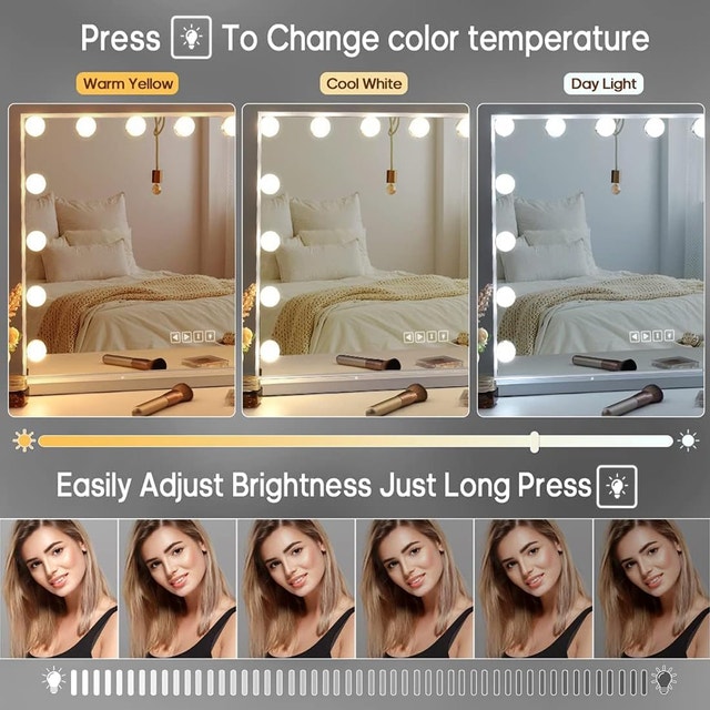 Fenair 23 x 18 Inch Makeup Hollywood Mirror Bluetooth BRAND NEW - photo 3