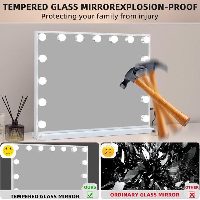 Fenair 23 x 18 Inch Makeup Hollywood Mirror Bluetooth BRAND NEW - photo 4