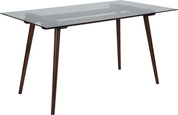 Flash Furniture 31.5" X 55" Solid Wood Table Glass Top