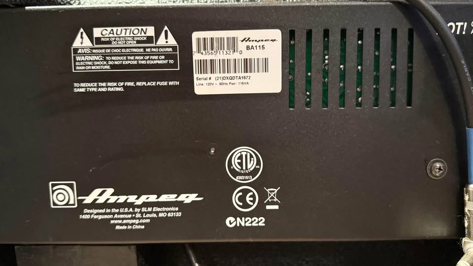 Ampeg BA115 - Base Amplifier - photo 4