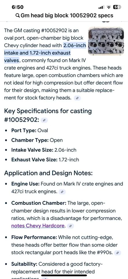 427/454/396 Chevy Heads Fresh rebuild. Oval ports. image indicator(10)