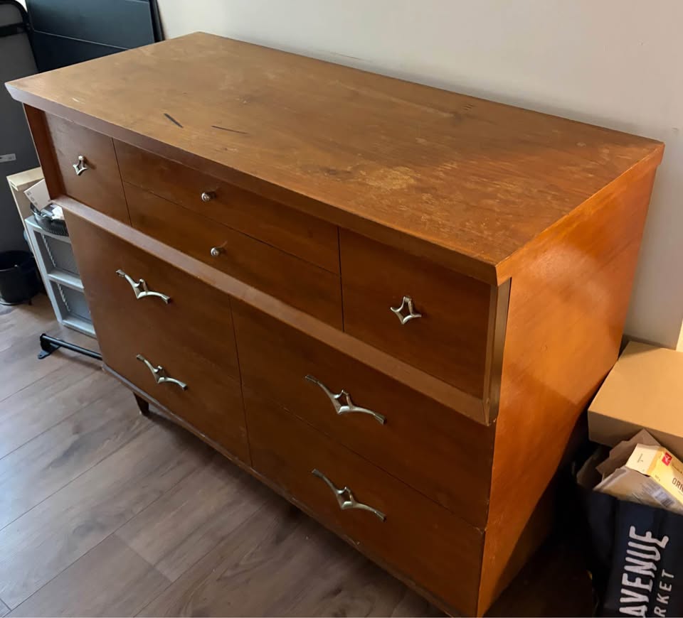 Vintage MCM Real Wood Dresser - photo 2
