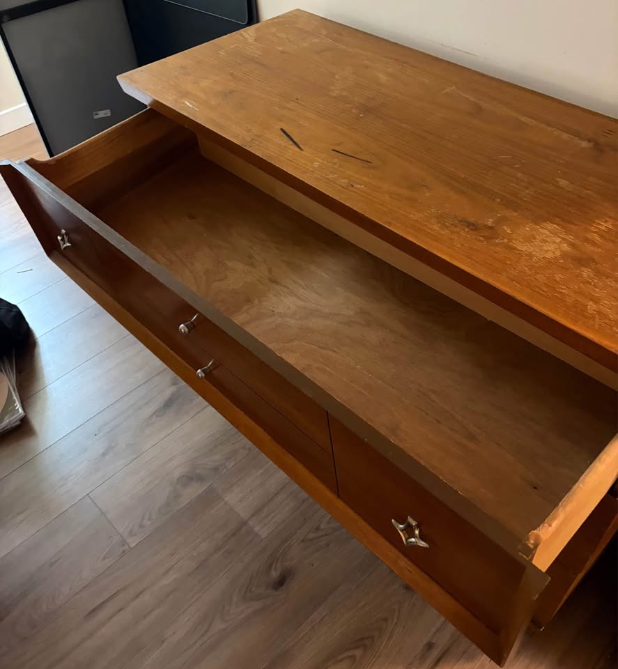 Vintage MCM Real Wood Dresser - photo 3