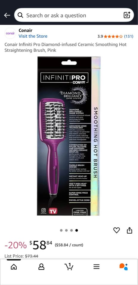 Hair Straightening Brush | Conair Infiniti Pro - photo 5