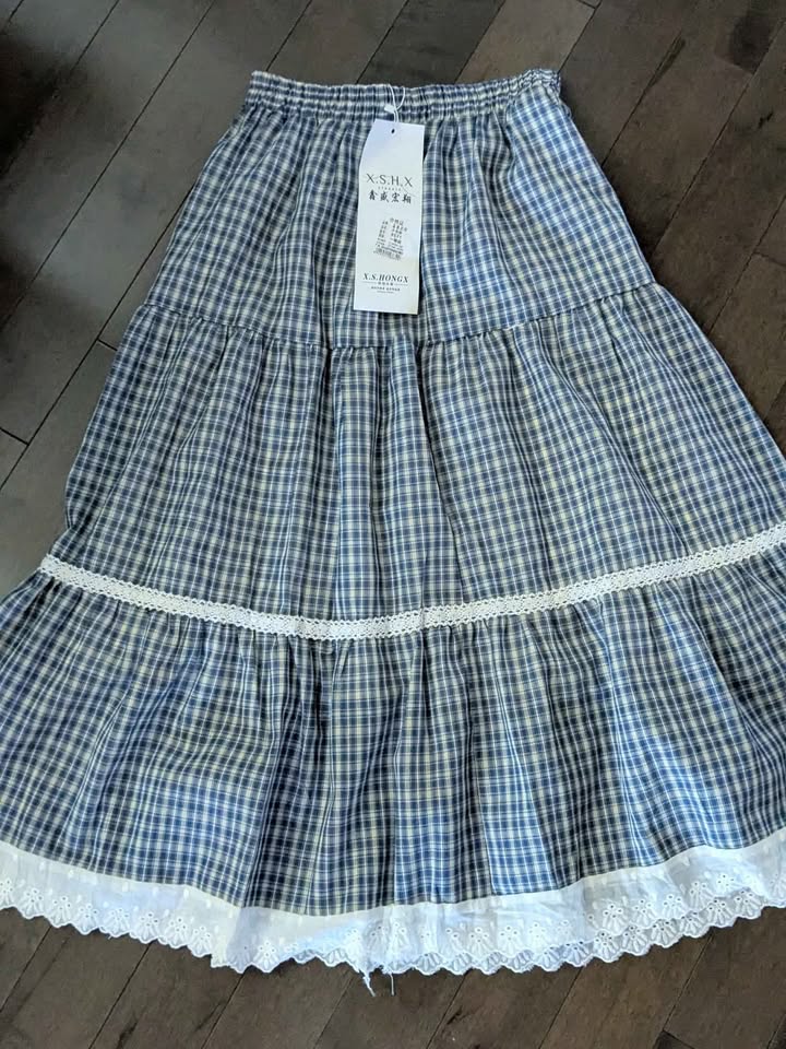 Blue Gingham Lace Maxi Skirt 💙 - photo 3
