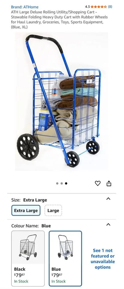 Rolling Utility/Shopping Cart - Stowable Folding Heavy Duty image indicator(2)