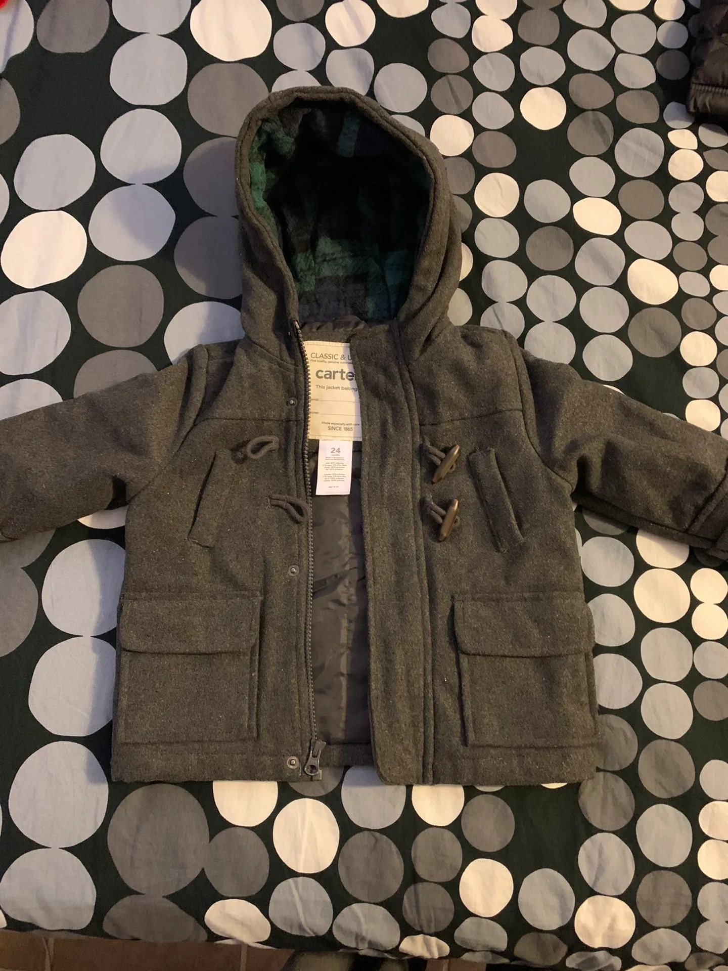 Carter winter gray jacket. 24 months image indicator(2)