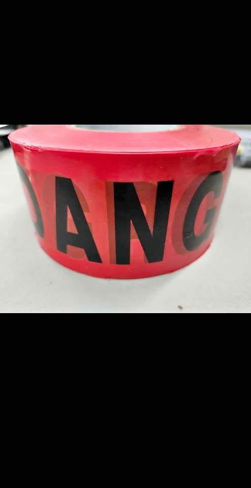 New rolls 3" thick Red Danger tape halloween outdoor decor