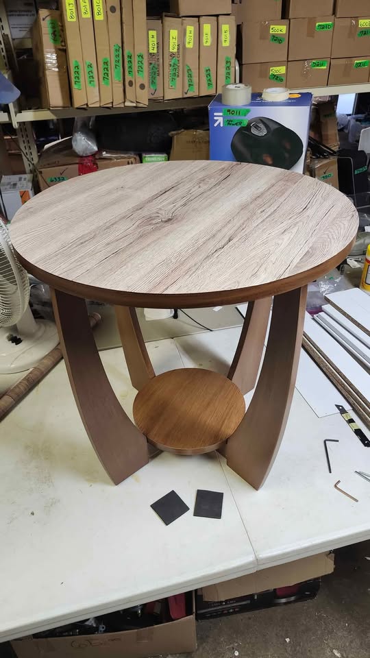 24 inch two tone wood table - photo 2