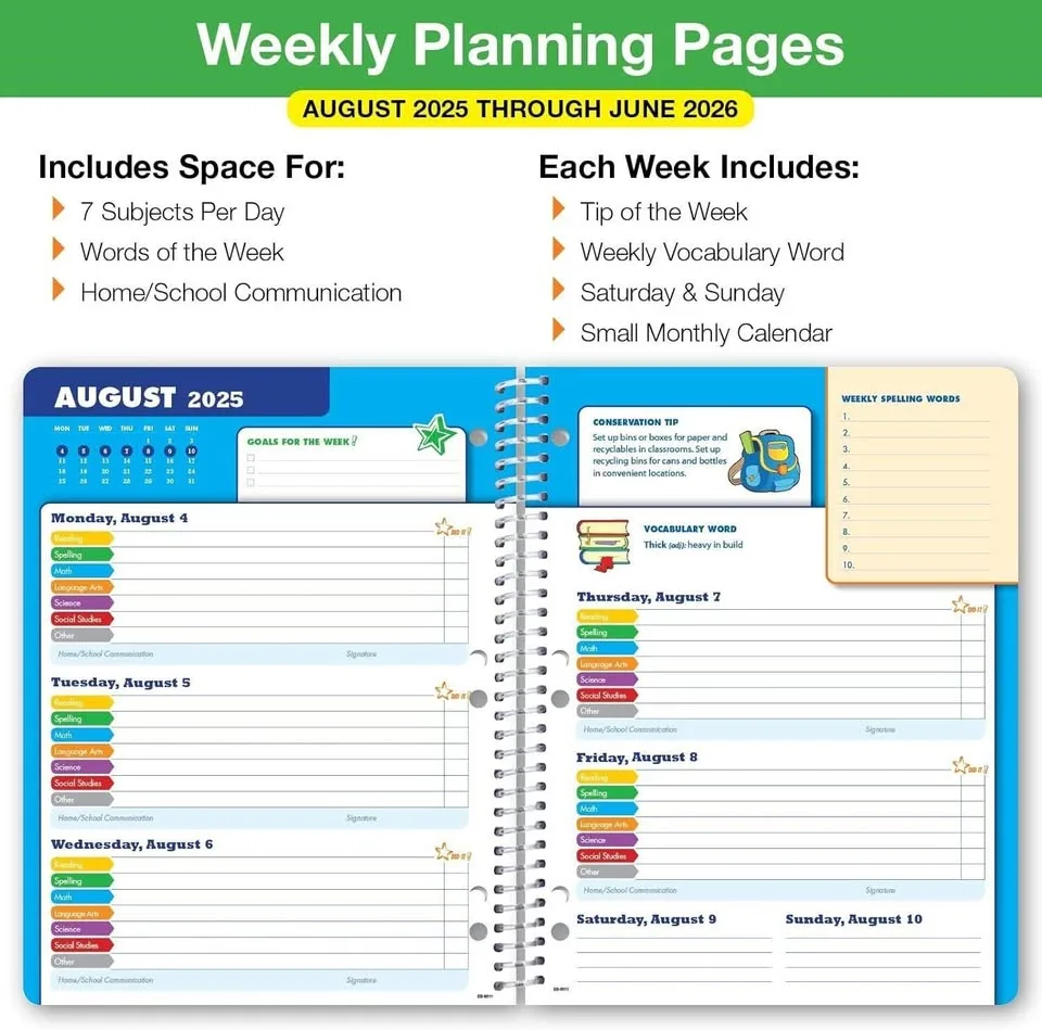 Global Datebooks Dated Elementary Student Planner image indicator(4)
