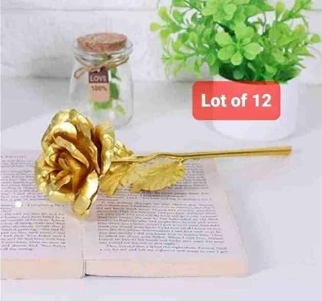 24K Gold Foil Rose Flower, Home Decor