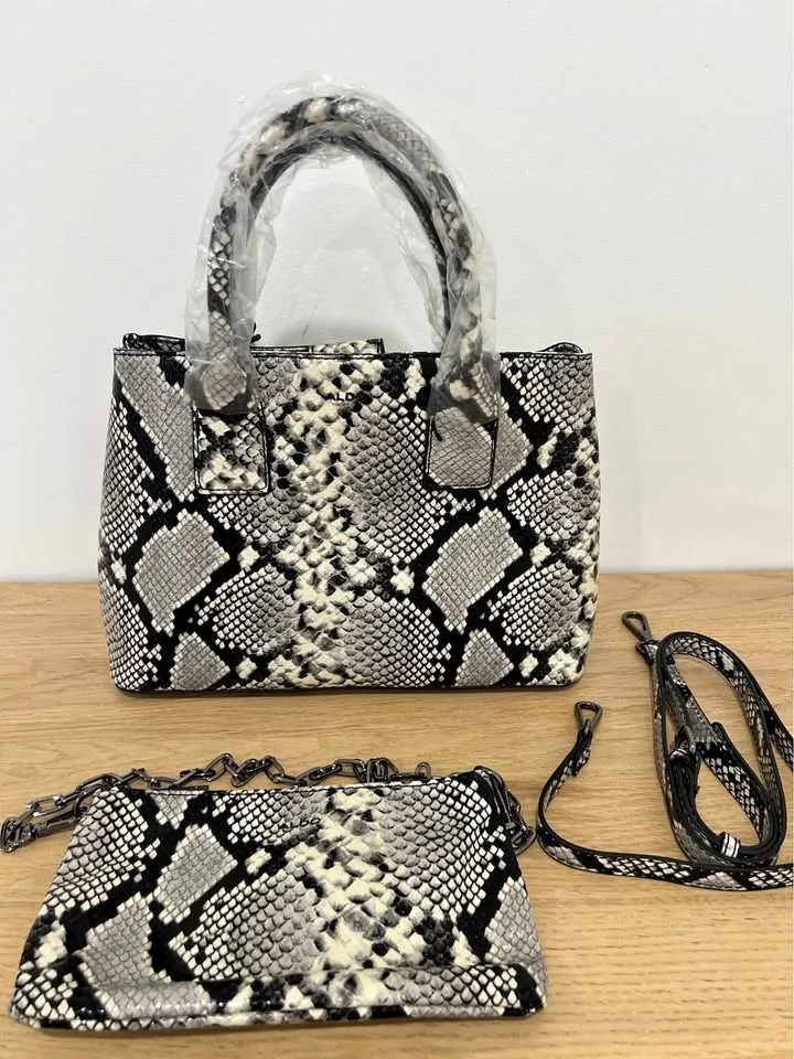 Snake Print Handbag & Clutch ALDO Set thumbnail