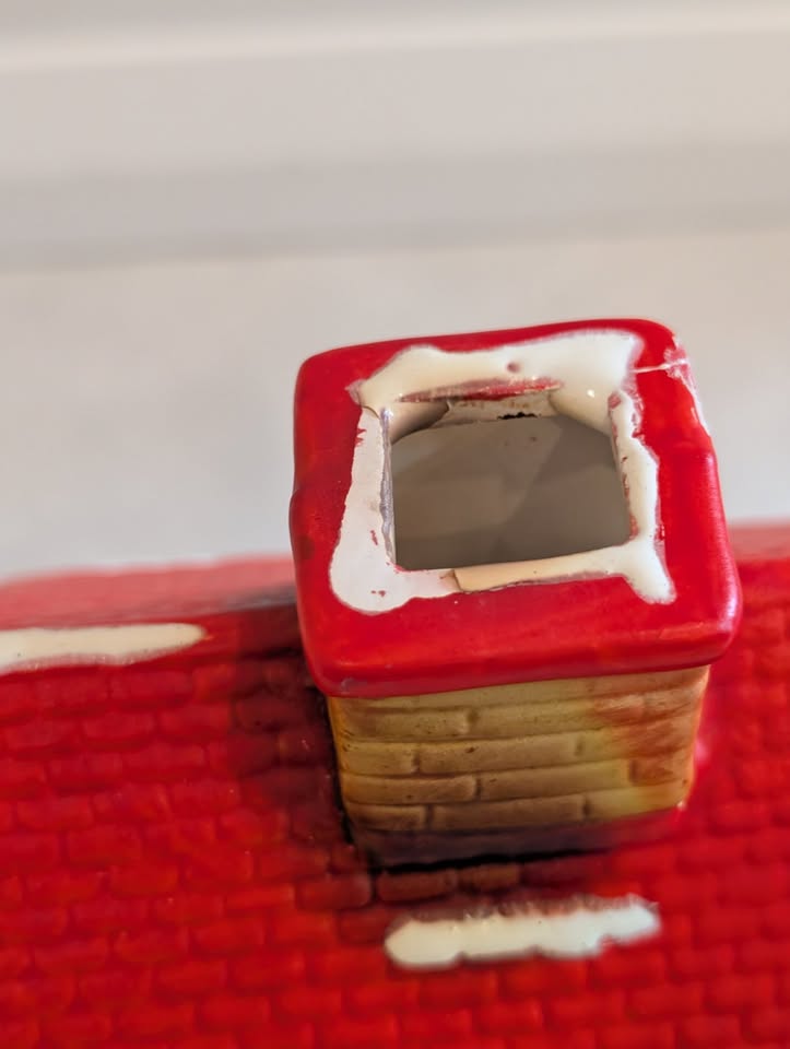 Christmas Village Ceramic School House Tealight lit - photo 2