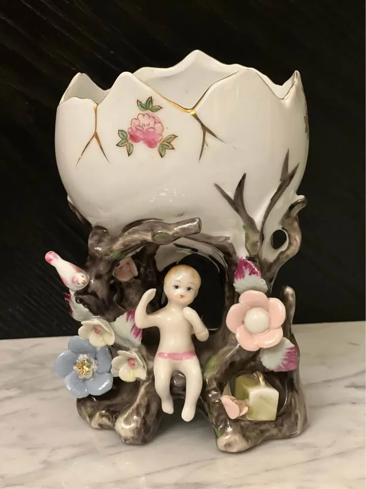 Vintage Wales Cherub Planter Made In Japan image indicator(6)