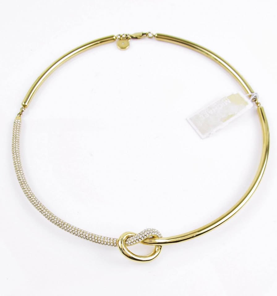 NWT MICHAEL KORS Gold-Tone Pavé Knot Choker Necklace - photo 2